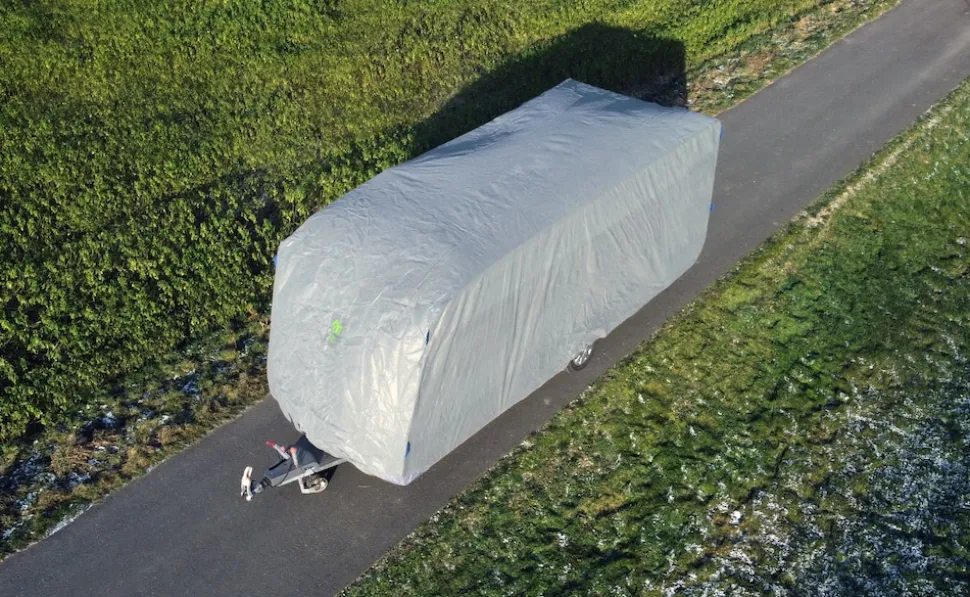 GreenYard Abdeckplane für Wohnwagen oder Wohnmobile Größe M 550 x 250 x 220 cm