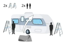 GreenYard Abdeckplane für Wohnwagen oder Wohnmobile Größe M 550 x 250 x 220 cm
