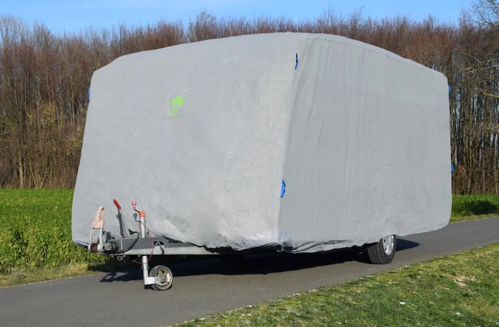 GreenYard Abdeckplane für Wohnwagen oder Wohnmobile Größe M 550 x 250 x 220 cm