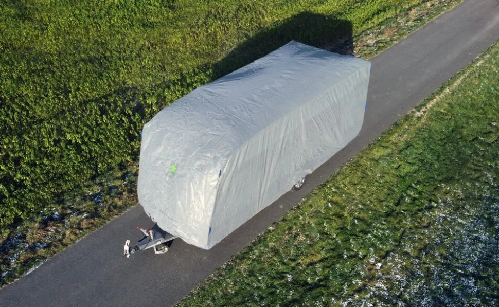 GreenYard Abdeckplane für Wohnwagen oder Wohnmobile Größe S 460 x 250 x 220 cm