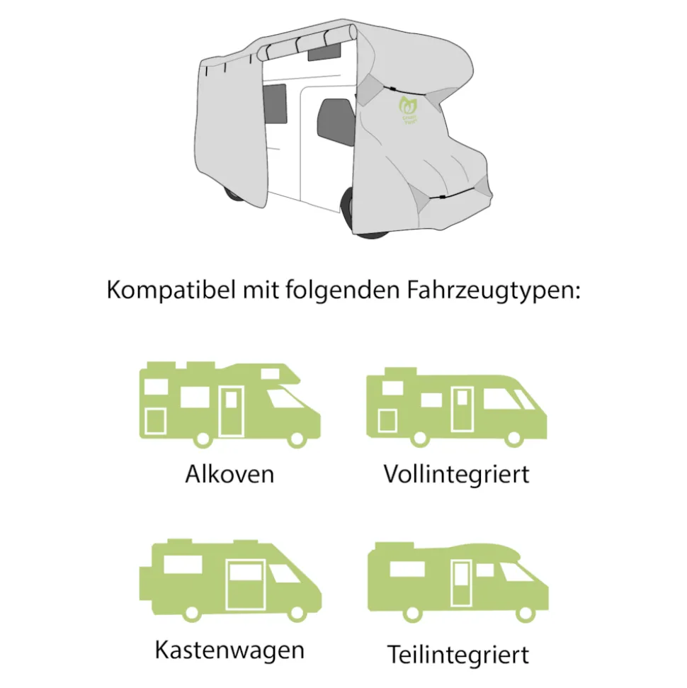 GreenYard Wohnmobil Schutzhülle Größe XL 870 x 235 x 275 cm Schutzhaube Ganzgarage Garage Abdeckplane Campingmobil