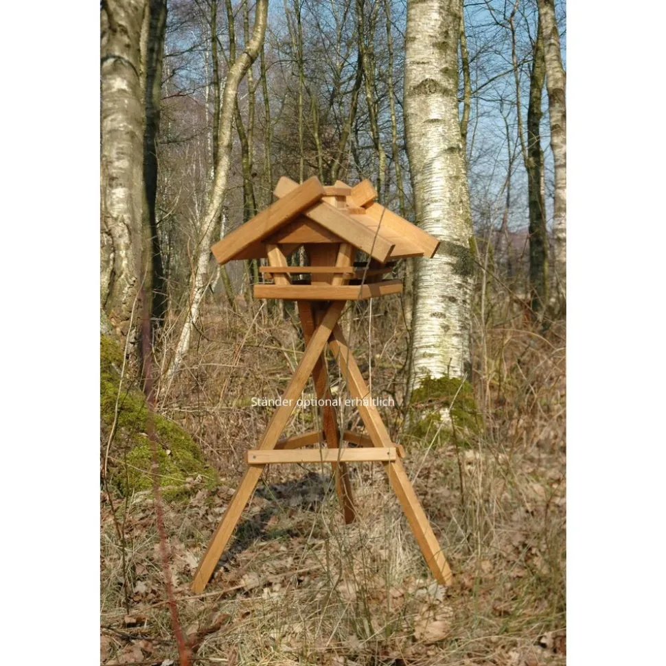 Großes Eiche-Vogelhaus Gartenwald mit Futtersilio