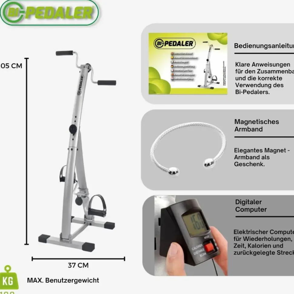 Gymform® Bewegungstrainer für Senioren klappbar - Fitnessgerät Bi Pedaler