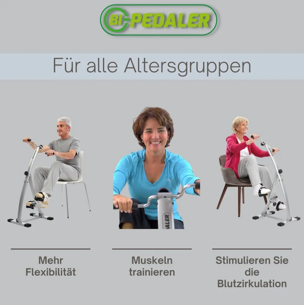 Gymform® Bewegungstrainer für Senioren klappbar - Fitnessgerät Bi Pedaler