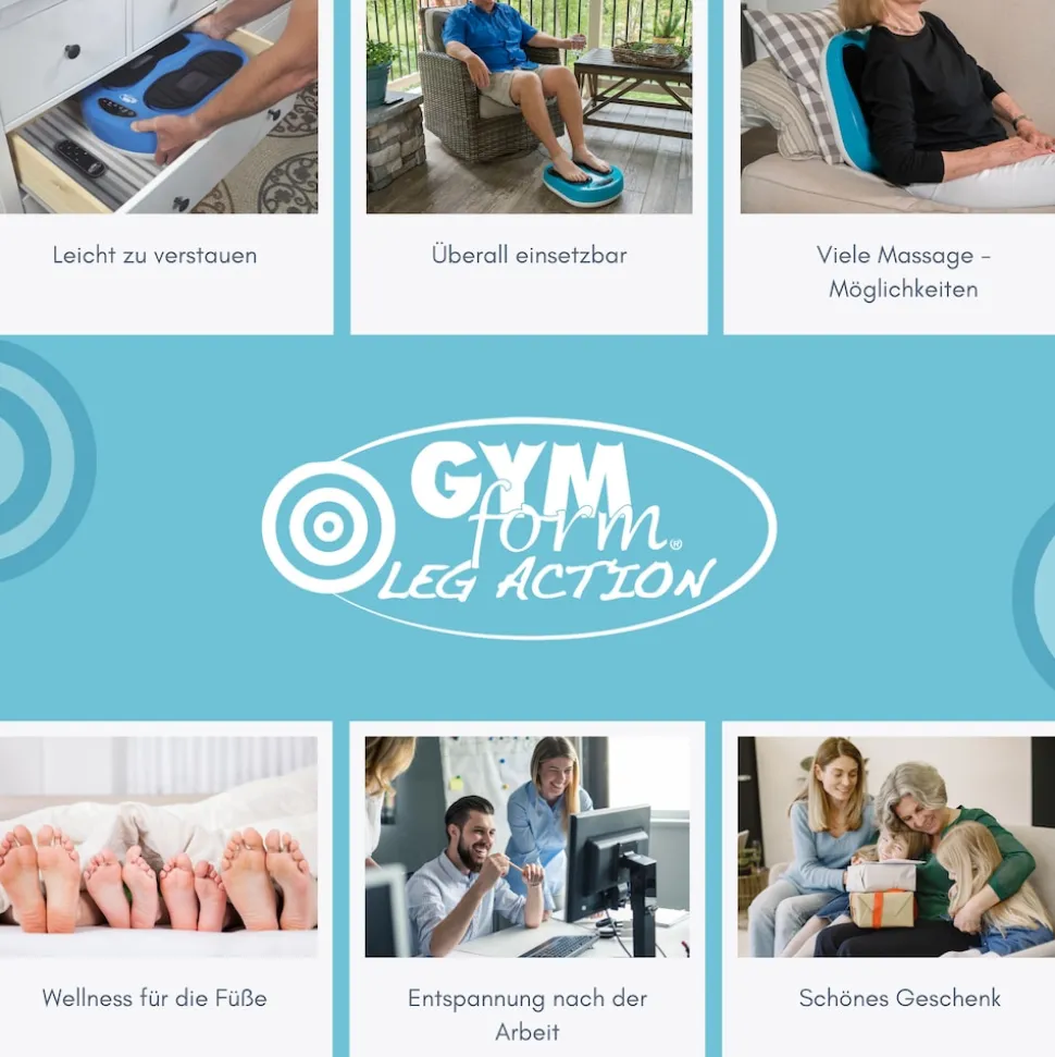 Gymform® Shiatsu Fußmassagegerät und Beinmassagegerät Leg Action