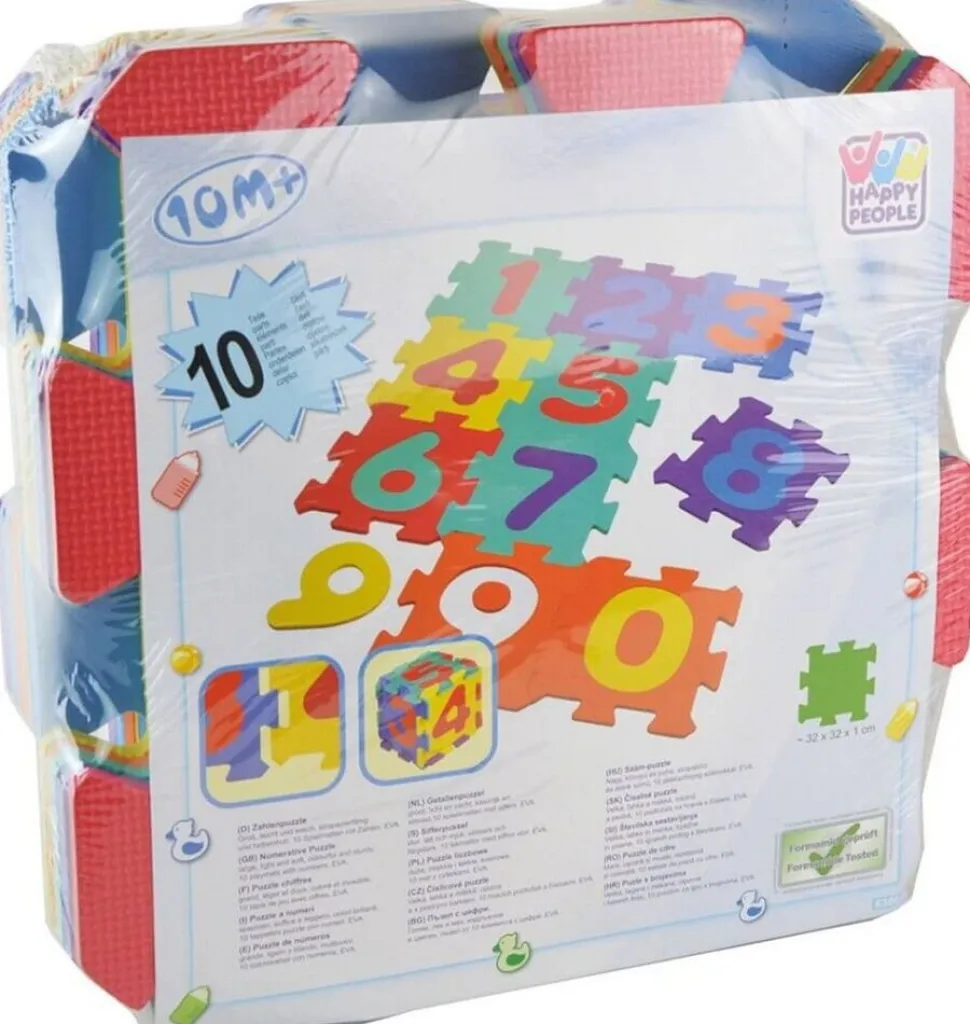 Happy People Bunte EVA-Zahlenpuzzlematte 10-teilig (Zahlen: 0-9)