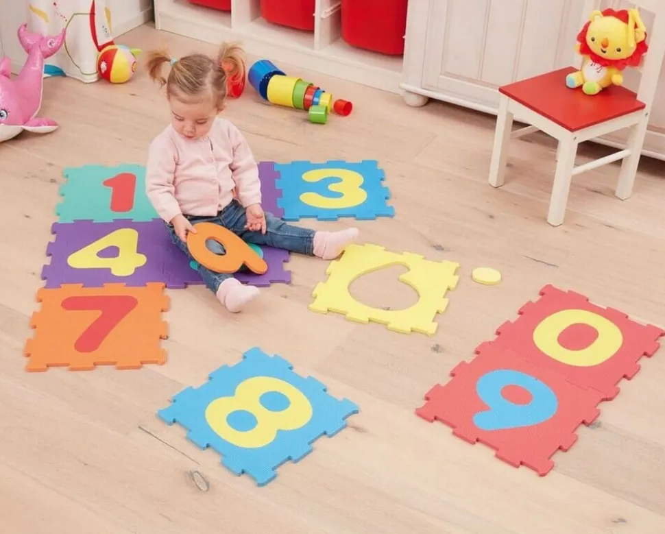 Happy People Bunte EVA-Zahlenpuzzlematte 10-teilig (Zahlen: 0-9)