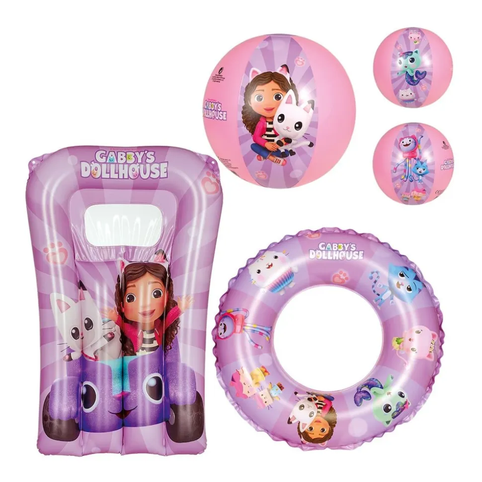 Happy People Gabby's Dollhouse Strandset Schwimmring Matratze Strandball Ball