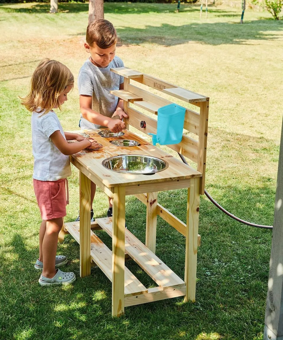 Happy People Matschküche Holz Gartenspielzeug 80x40x94cm Sandküche Holztisch