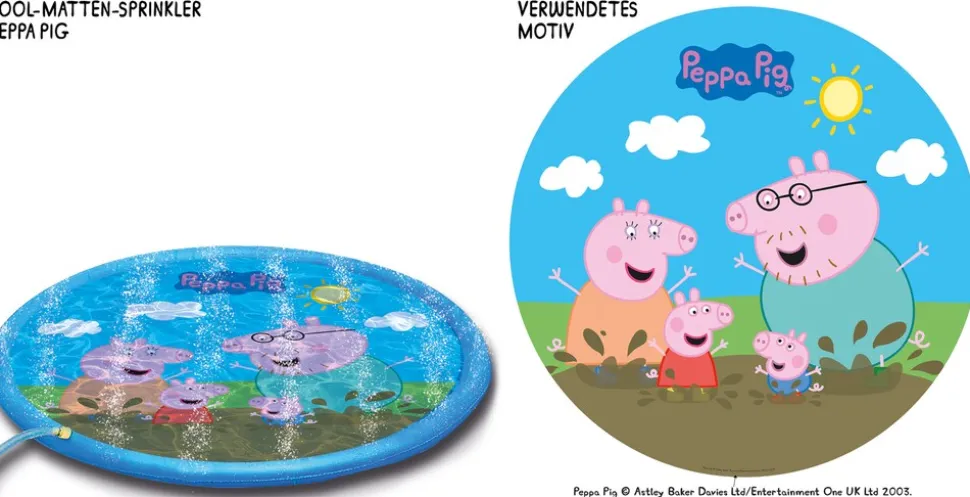 Happy People - Sprinklermatte - Peppa Wutz (Ø 150 cm) Wassersprenkler Kinder Badespaß