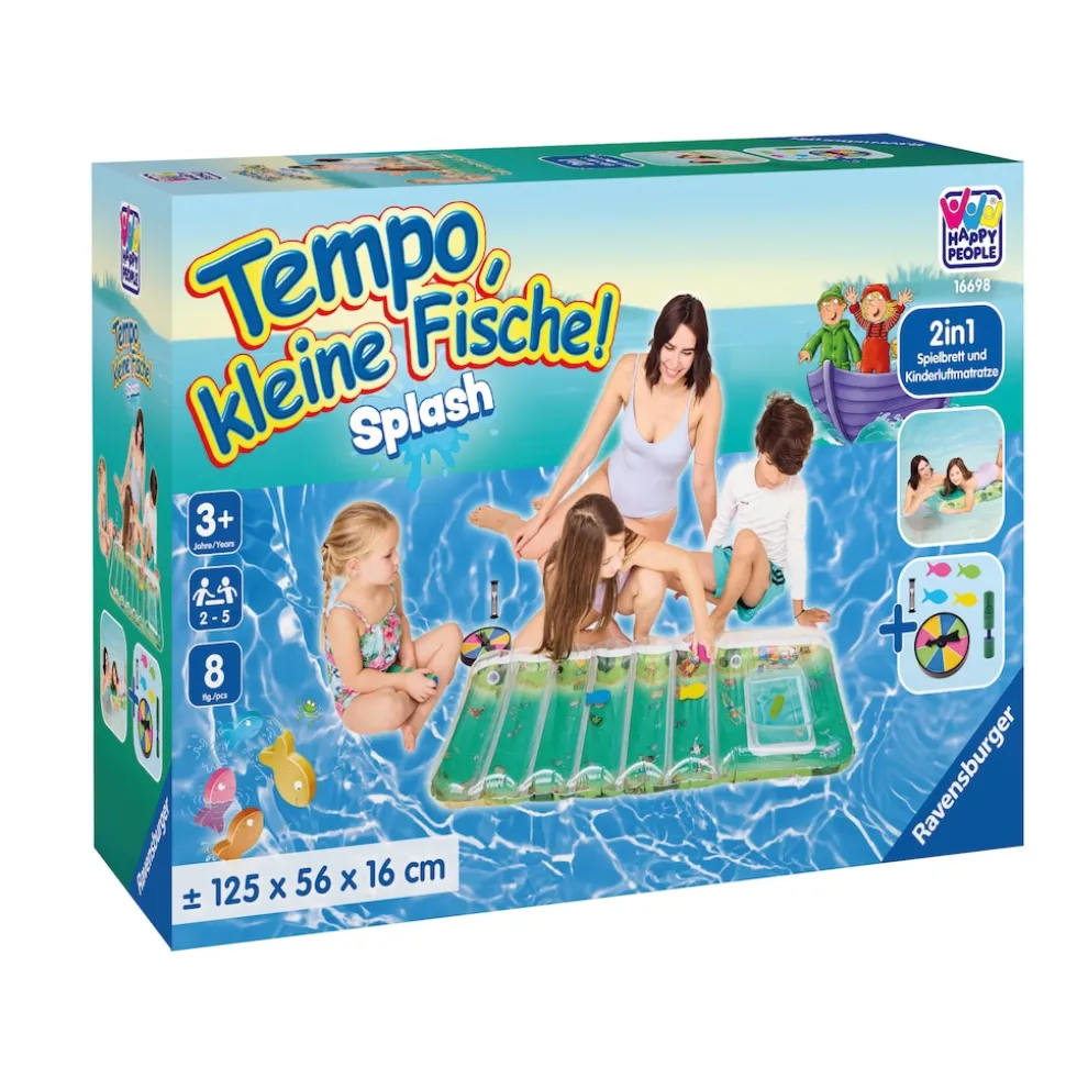 Happy People 16698 - Tempo kleine Fische! Kinderluftmatratze - Das Wettschwimmen gegen die Zeit