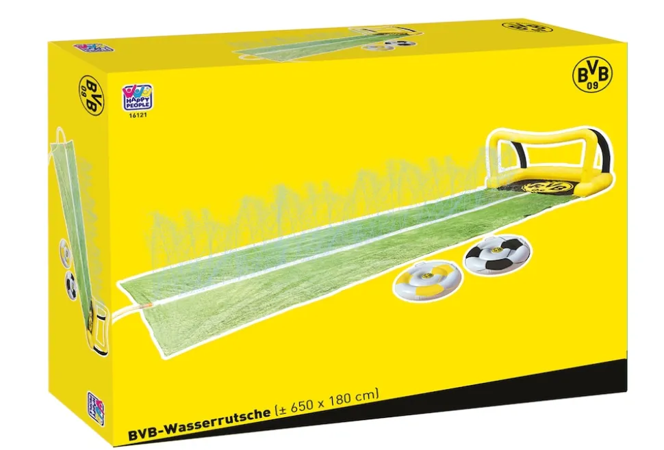 Happy People - Wasserrutsche - BVB Borussia Dortmund (650 x 180cm) mit 2 Boards im Fußballdesign