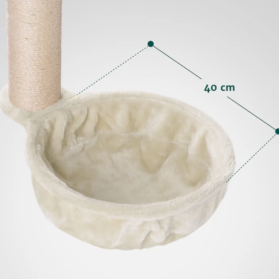 HAPPYPET Katzenhängematte für Kratzbaum Ø40 cm – XL Katzenmulde Ersatzteil – Stabile Liegemulde mit Metallrahmen – Katzenbett Kratzbaum – belastbar bis 15 kg, Creme | Creme