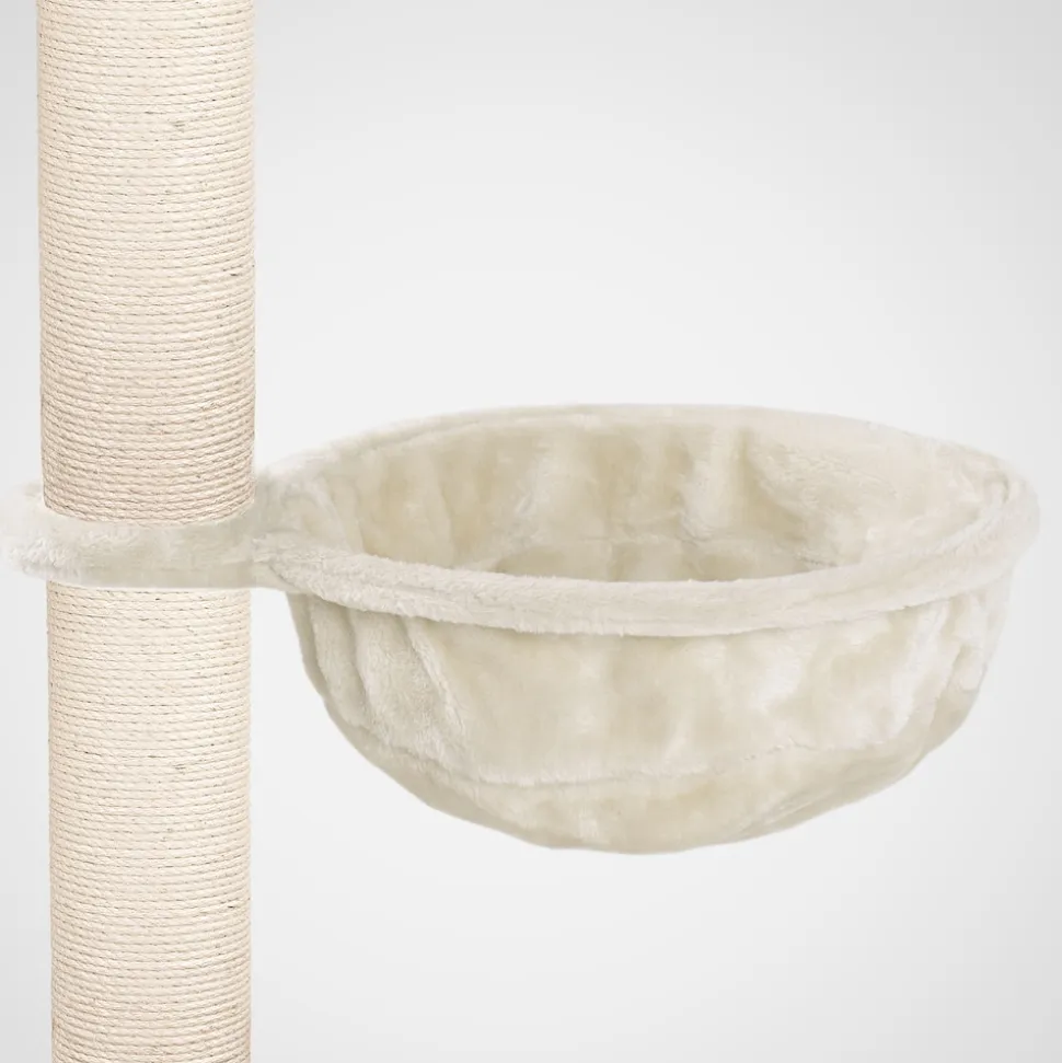HAPPYPET Katzenhängematte für Kratzbaum Ø40 cm – XL Katzenmulde Ersatzteil – Stabile Liegemulde mit Metallrahmen – Katzenbett Kratzbaum – belastbar bis 15 kg, Creme | Creme