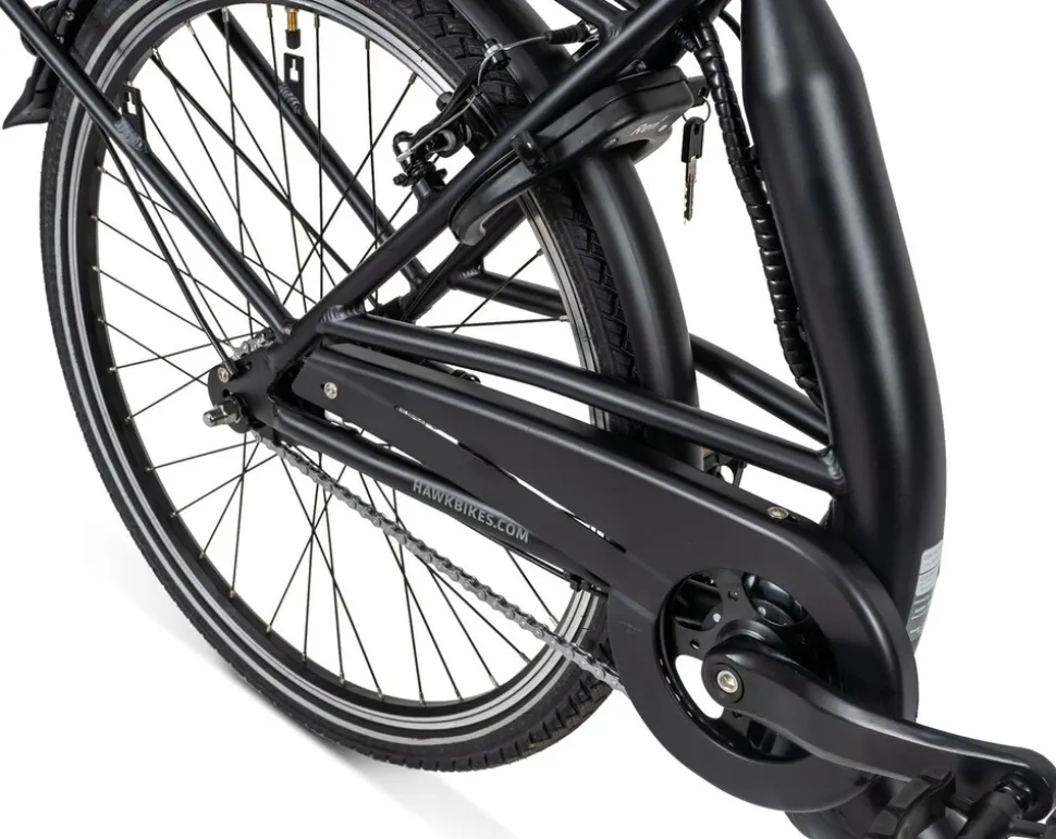 Hawk E-City Comfort E-Cityrad Damen 26 Zoll 44 cm Wave - Schwarz