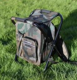 highfeld® Sitzrucksack Ansitzrucksack mit Hocker camouflage Campinghocker Angelhocker Falthocker
