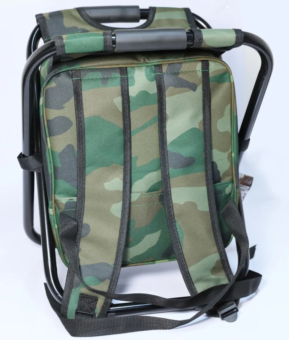 highfeld® Sitzrucksack Ansitzrucksack mit Hocker camouflage Campinghocker Angelhocker Falthocker