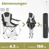 HOMECALL Campingstuhl Anglerstuhl Klappbar, Getränkehalter, Gepolstert, 3 fach Verstellbare Rückenlehne, bis 150KG