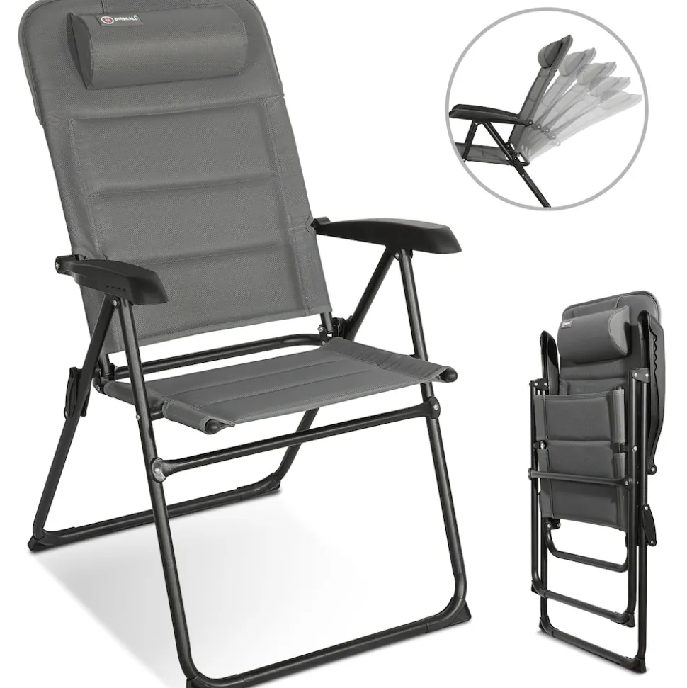 HOMECALL Campingstuhl Gartenstuhl Klappbar, Textilene gepolstert mit Quick-Dry-Schaum, 5 fach Verstellbarer Rückenlehne, bis 150kg