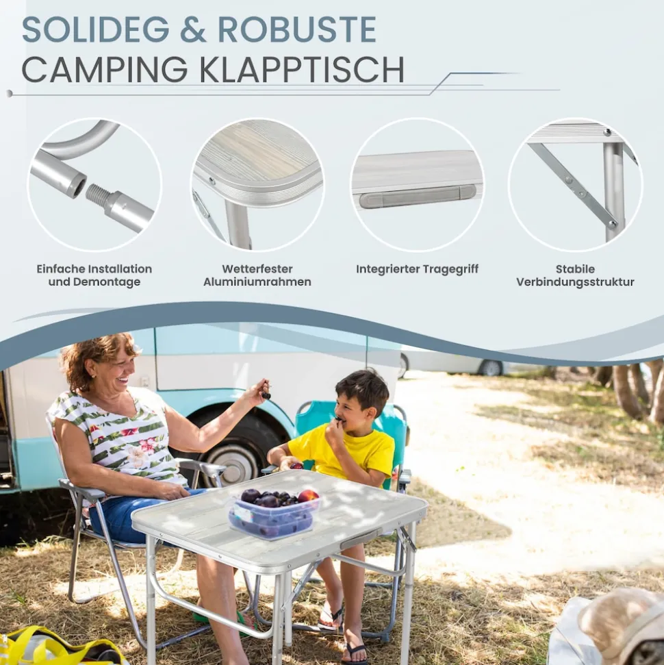 HOMECALL Campingtisch Klapptisch Gartentisch, leicht Aluminium Beistelltisch
