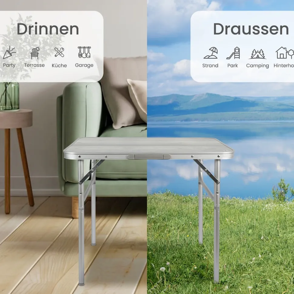 HOMECALL Campingtisch Klapptisch Gartentisch, leicht Aluminium Beistelltisch