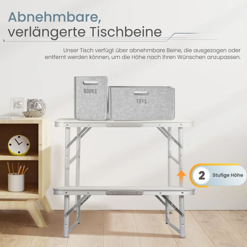 HOMECALL Campingtisch Klapptisch Gartentisch, leicht Aluminium Beistelltisch