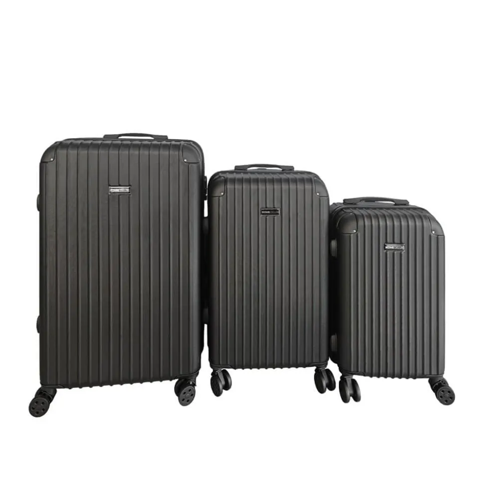HOME DELUXE Reisekoffer Set VAYA – 3-teilig, Schwarz