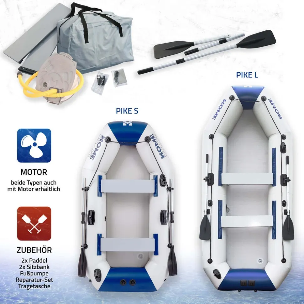 HOME DELUXE Schlauchboot mit Motor PIKE S