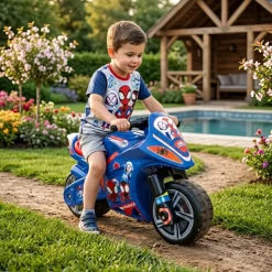 INJUSA Marvel Spidey Moto Laufrad ab 4-7 Jahre – Großes Kindermotorrad Rutscherfahrzeug