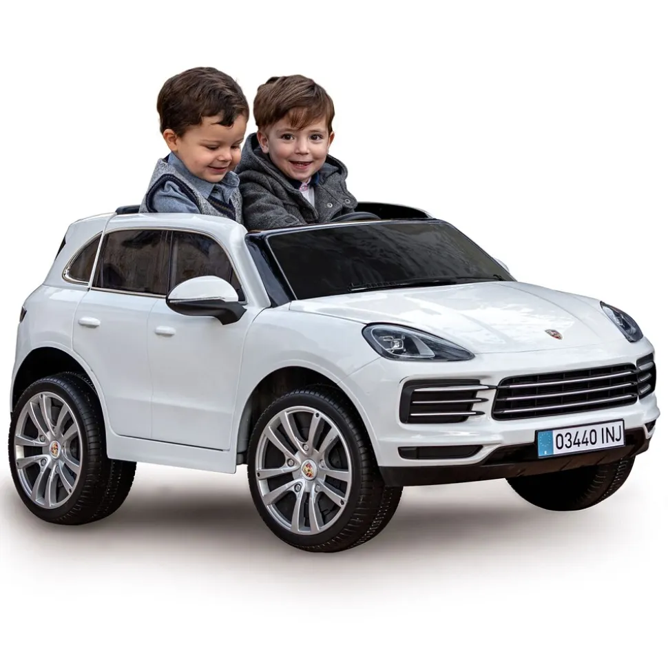 INJUSA Porsche Cayenne 12V Elektroauto für Kinder ab 3 Jahren – Elegantes SUV-Spielzeugauto mit Fernbedienung, Licht & Sound