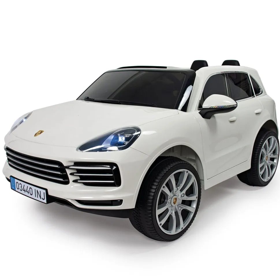 INJUSA Porsche Cayenne 12V Elektroauto für Kinder ab 3 Jahren – Elegantes SUV-Spielzeugauto mit Fernbedienung, Licht & Sound