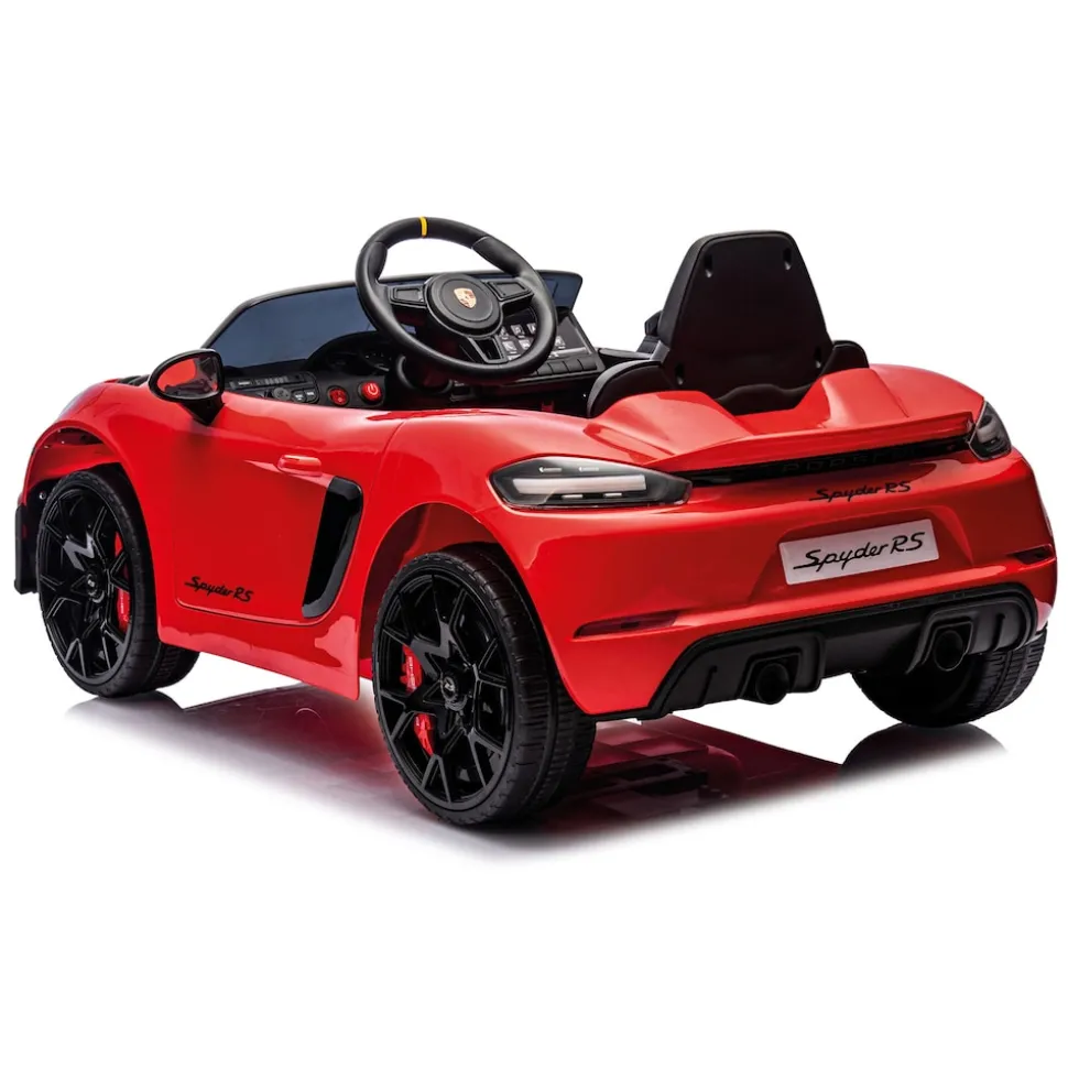 INJUSA Porsche Spyder 12V Elektroauto für Kinder ab 3 Jahren – Luxuskinderauto mit Licht & Sound