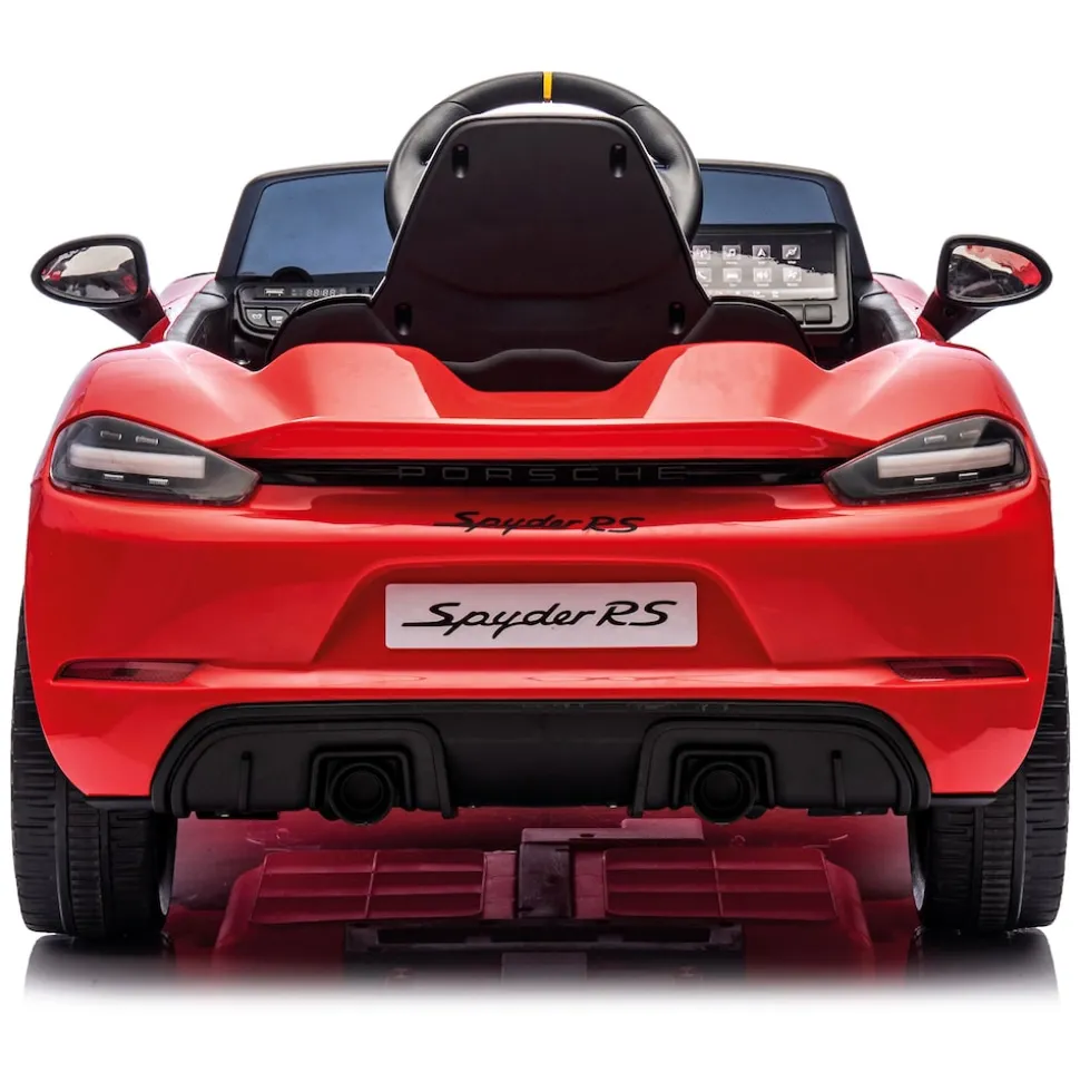 INJUSA Porsche Spyder 12V Elektroauto für Kinder ab 3 Jahren – Luxuskinderauto mit Licht & Sound