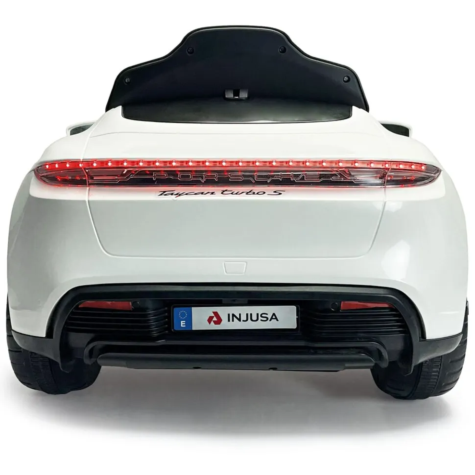 INJUSA Porsche Taycan 12V Elektroauto für Kinder ab 3 Jahren – Luxus Kinderauto mit Licht & Sound