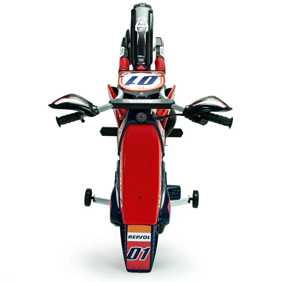 INJUSA Repsol Elektromotorrad für Kinder ab 3 Jahren – Offizielles Racing-Design - Elektrofahrzeug mit Stützrädern & Gaspedal