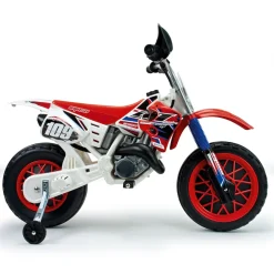 INJUSA Scrambler Cross CR Elektromotorrad für Kinder ab 3 Jahren – 6V Elektro-Motorrad mit Gashebel am Lenker & Stützrädern - 5 km/h