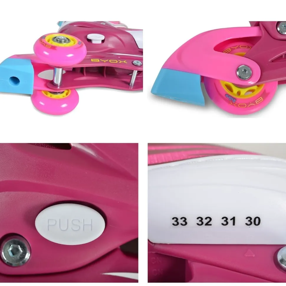 Inliner Kinder Trina 3 in 1, Größe S 30-33 verstellbar, PU Rollen, 608ZB Lager