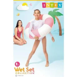 INTEX Coastal Cabana Schwimmring 91 cm für Pool Strand Schwimmreifen Kinder rosa
