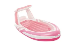 INTEX 57804EU - Luftmatratze - Pink Paradise Boat (244x97x114cm) mit Haltegriffen und Getränkehaltern