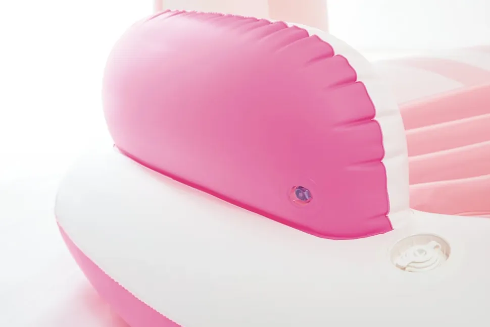 INTEX 57804EU - Luftmatratze - Pink Paradise Boat (244x97x114cm) mit Haltegriffen und Getränkehaltern