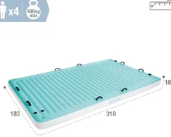 INTEX 56289EU - Luftmatratze - Water Lounge (310x183x18cm) groß, bis 400kg belastbar, 4 Personen