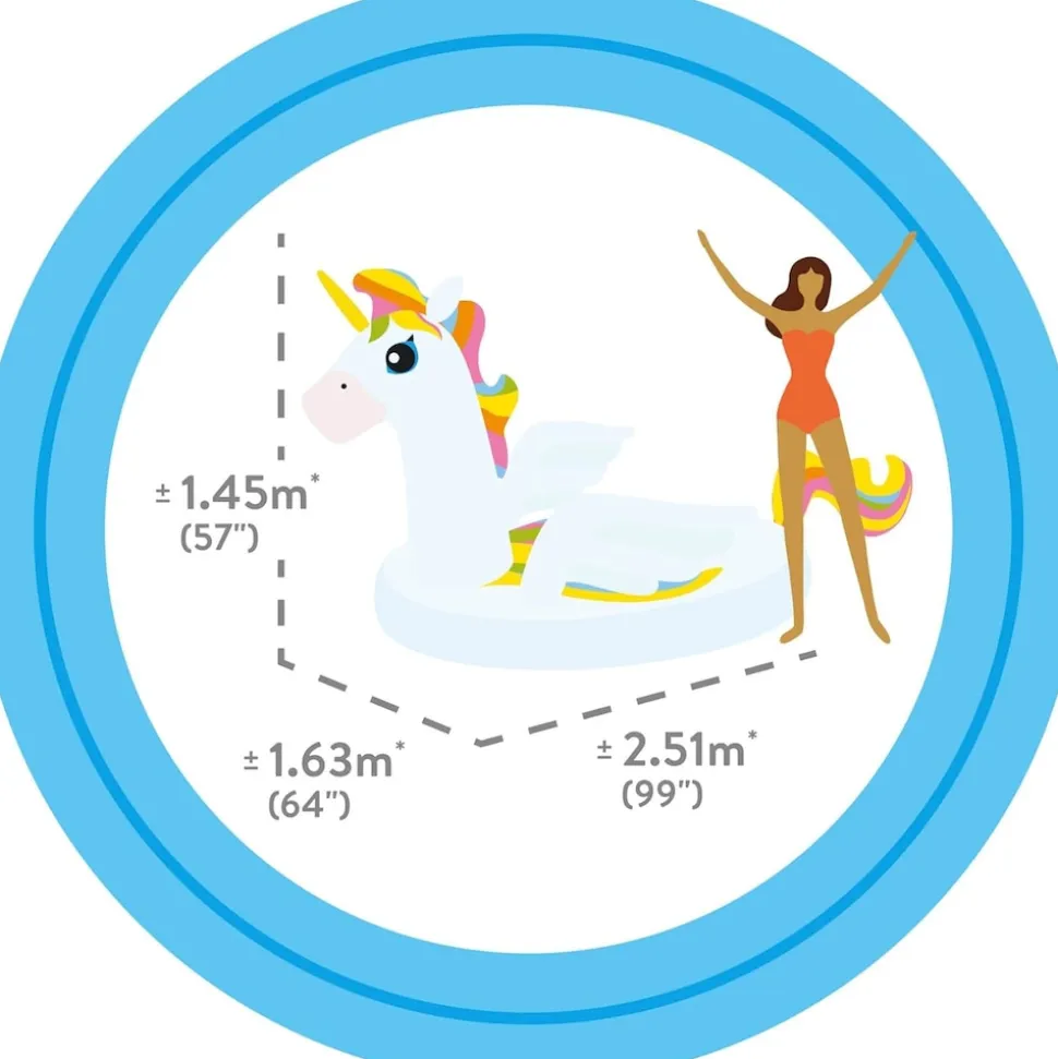 INTEX 57291EU - Mega Unicorn Island XXL Schwimmtier 287x193x165cm Pool Einhorn