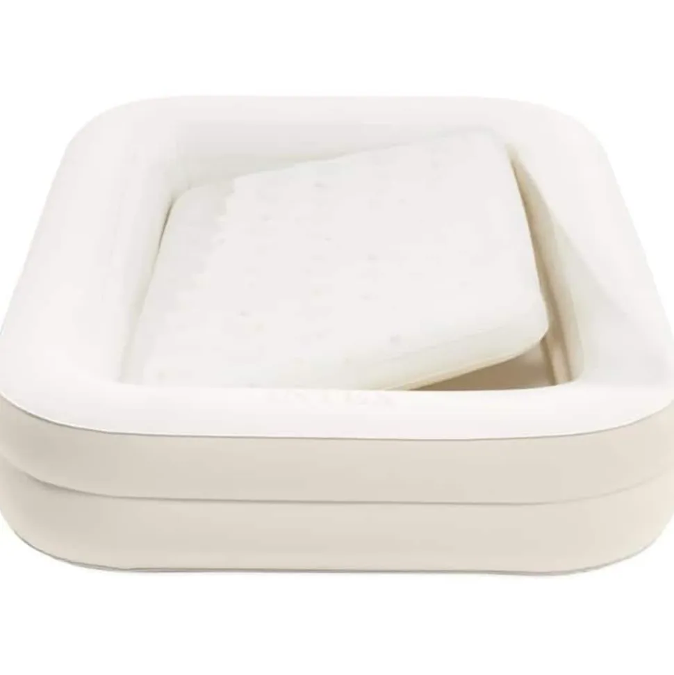 INTEX Kinder Luftbett KidzTravel mit Pumpe und Tasche Reisebett 107x168 Matratze beige