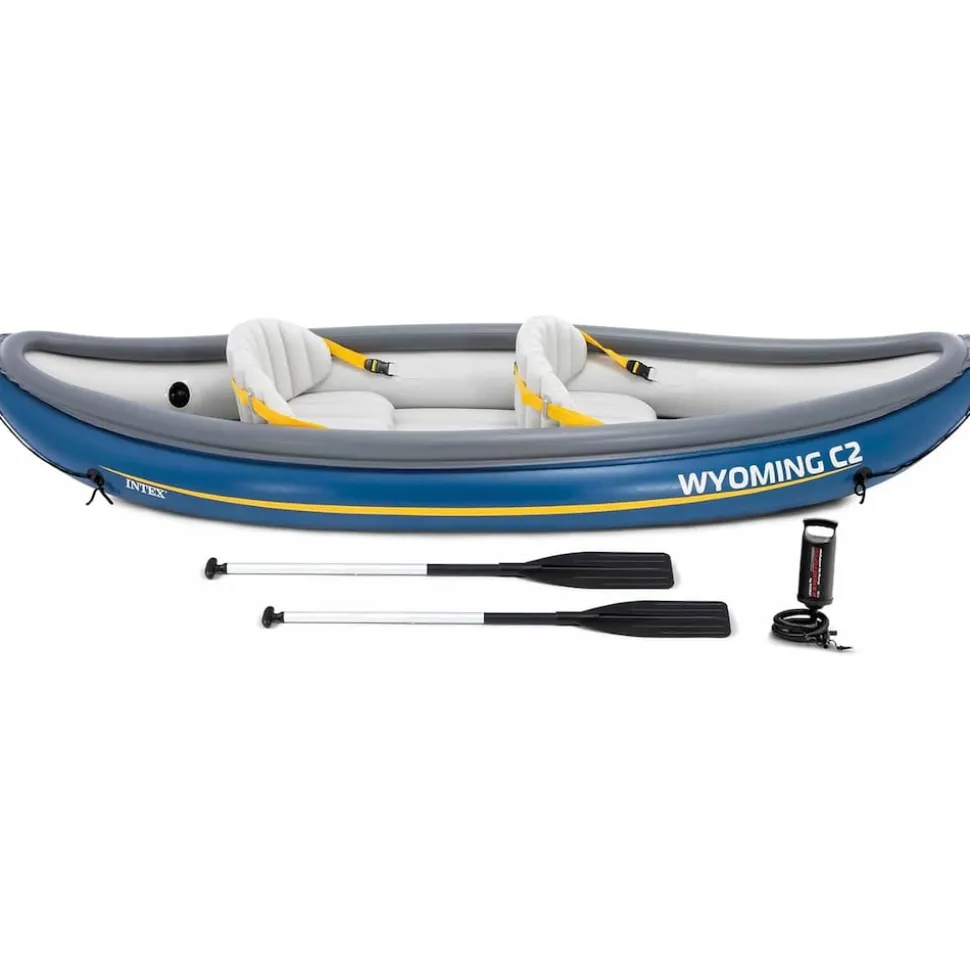 INTEX 68389N Kajak Wyoming C2 2-Personen Schlauchboot 302x89x53cm inkl. Paddel