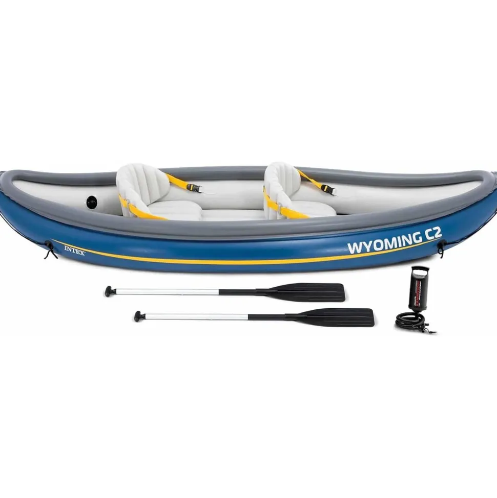 INTEX 68389N Kajak Wyoming C2 2-Personen Schlauchboot 302x89x53cm inkl. Paddel