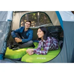 INTEX 64097NP - Luftbett - Dura-Beam Truaire inkl. USB-Luftpumpe (grün, 76x191x17cm) Luftmatratze Campingbett