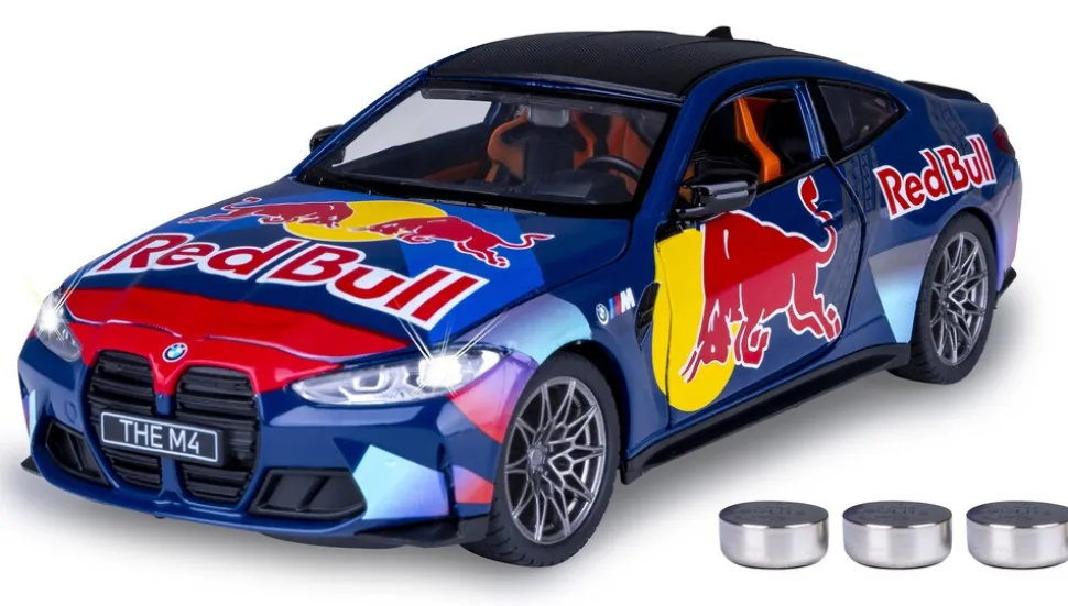 JAMARA BMW M4 Diecast 1:24 blau inkl. Knopfzellen