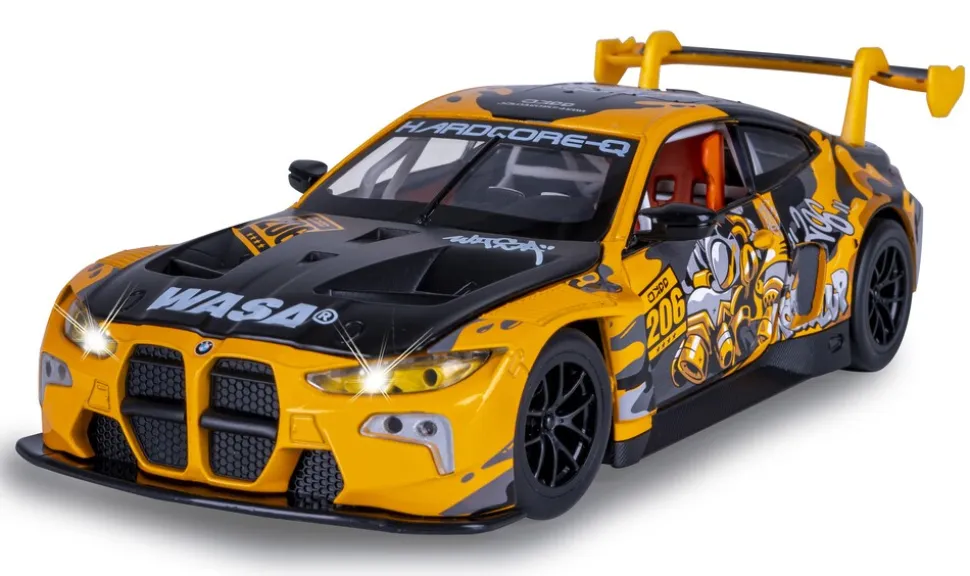 JAMARA BMW M4 GT3 Diecast 1:24 gelb inkl. Knopfzellen