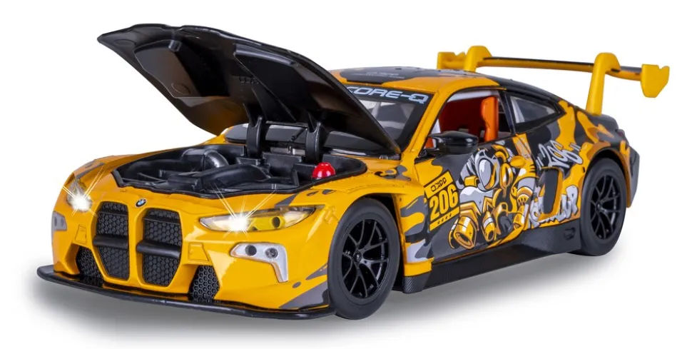 JAMARA BMW M4 GT3 Diecast 1:24 gelb inkl. Knopfzellen
