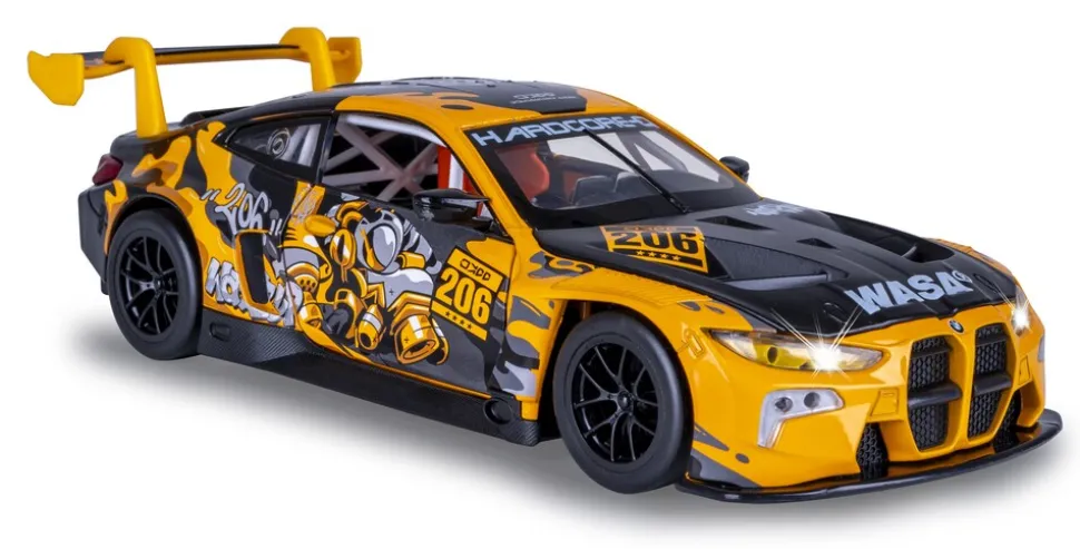 JAMARA BMW M4 GT3 Diecast 1:24 gelb inkl. Knopfzellen